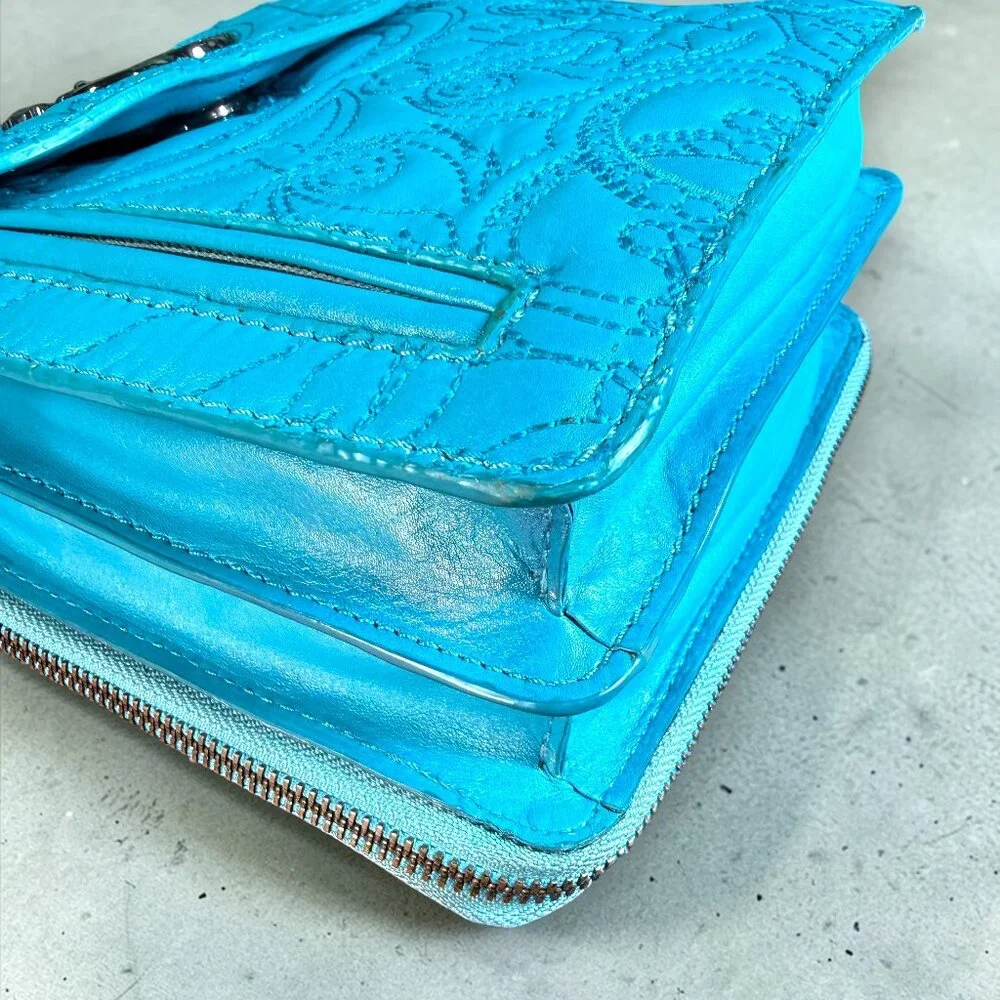Sharif Legacy Flap Leather Embroidered 3 Compartment Crossbody - Picture 13 of 16